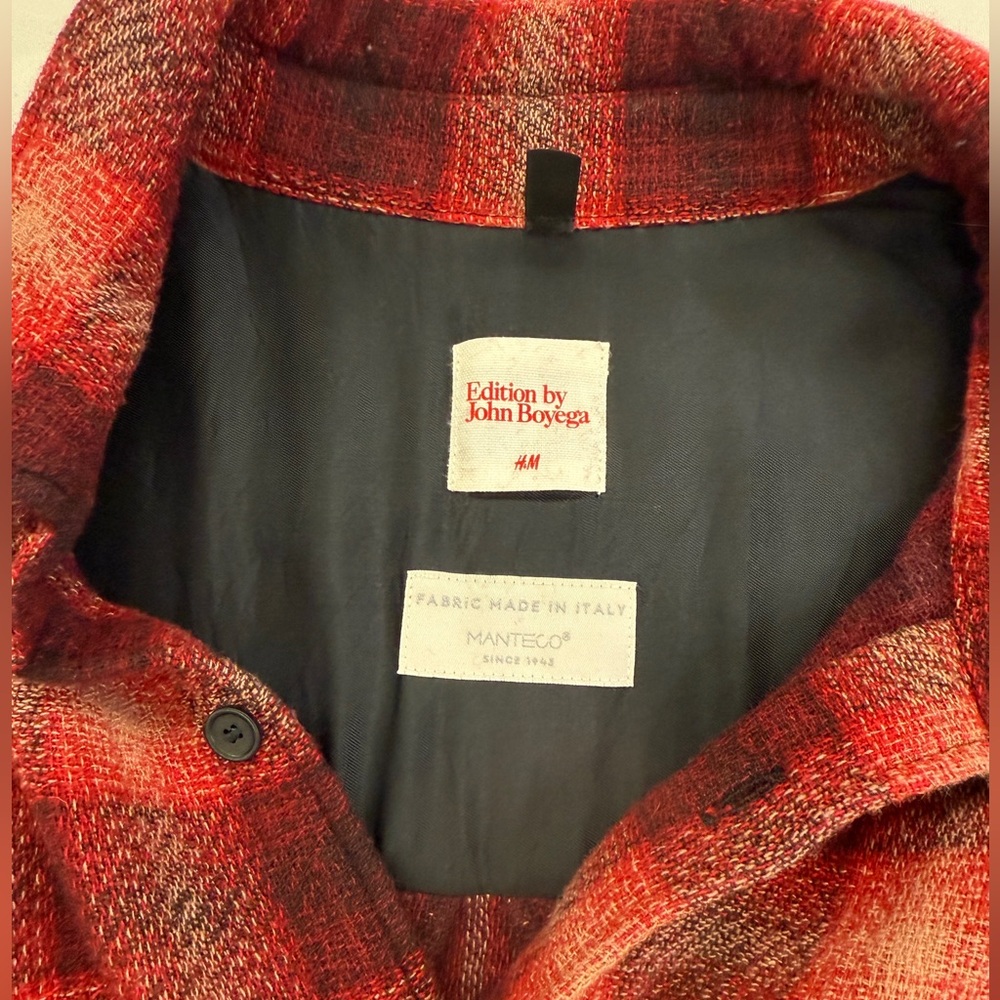 H&M Edition by John Boyega Red Plaid Jacket